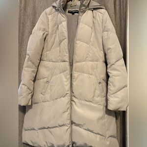 Karl Lagerfeld Paris hooded puffer.Long jacket